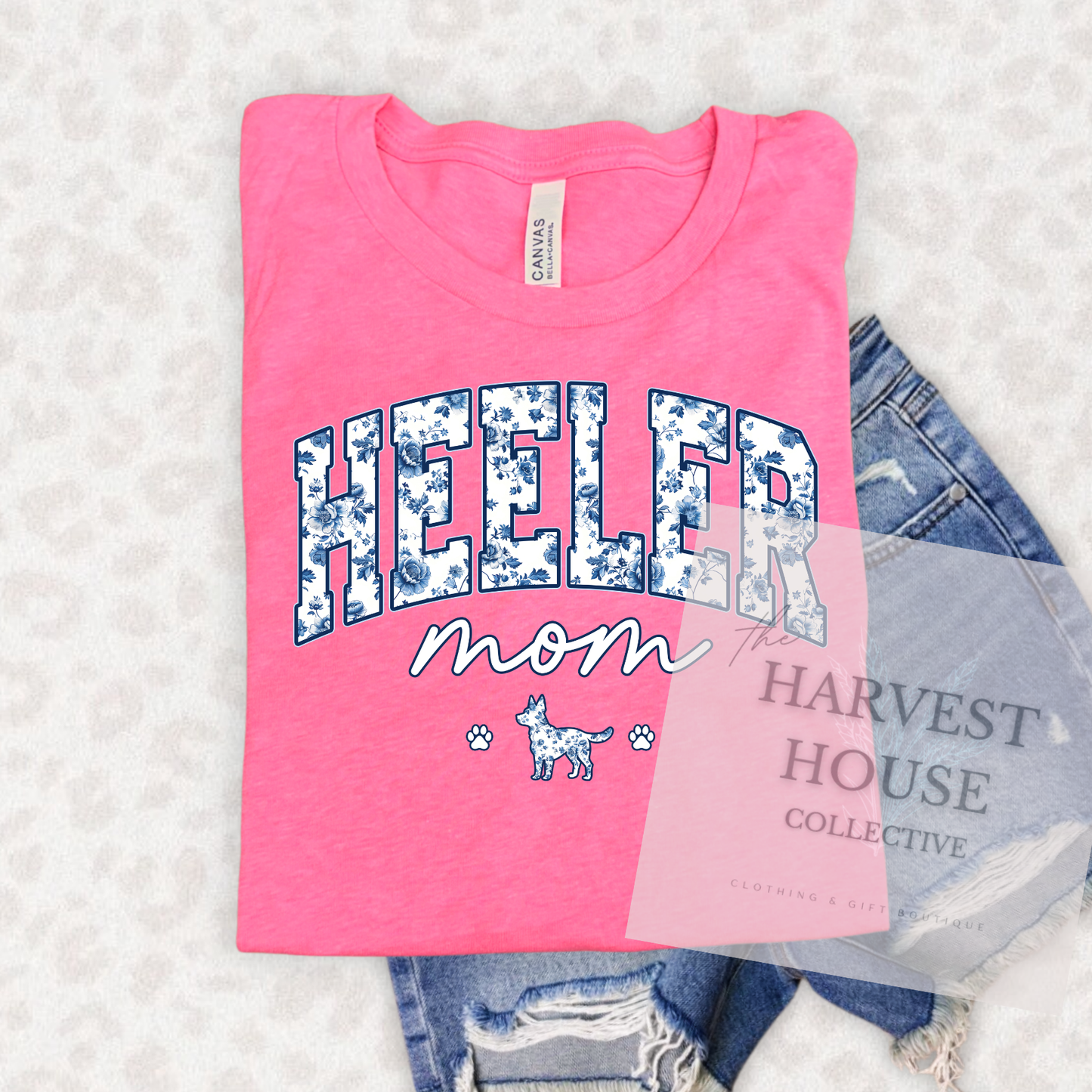 Floral Heeler Mom Shirt