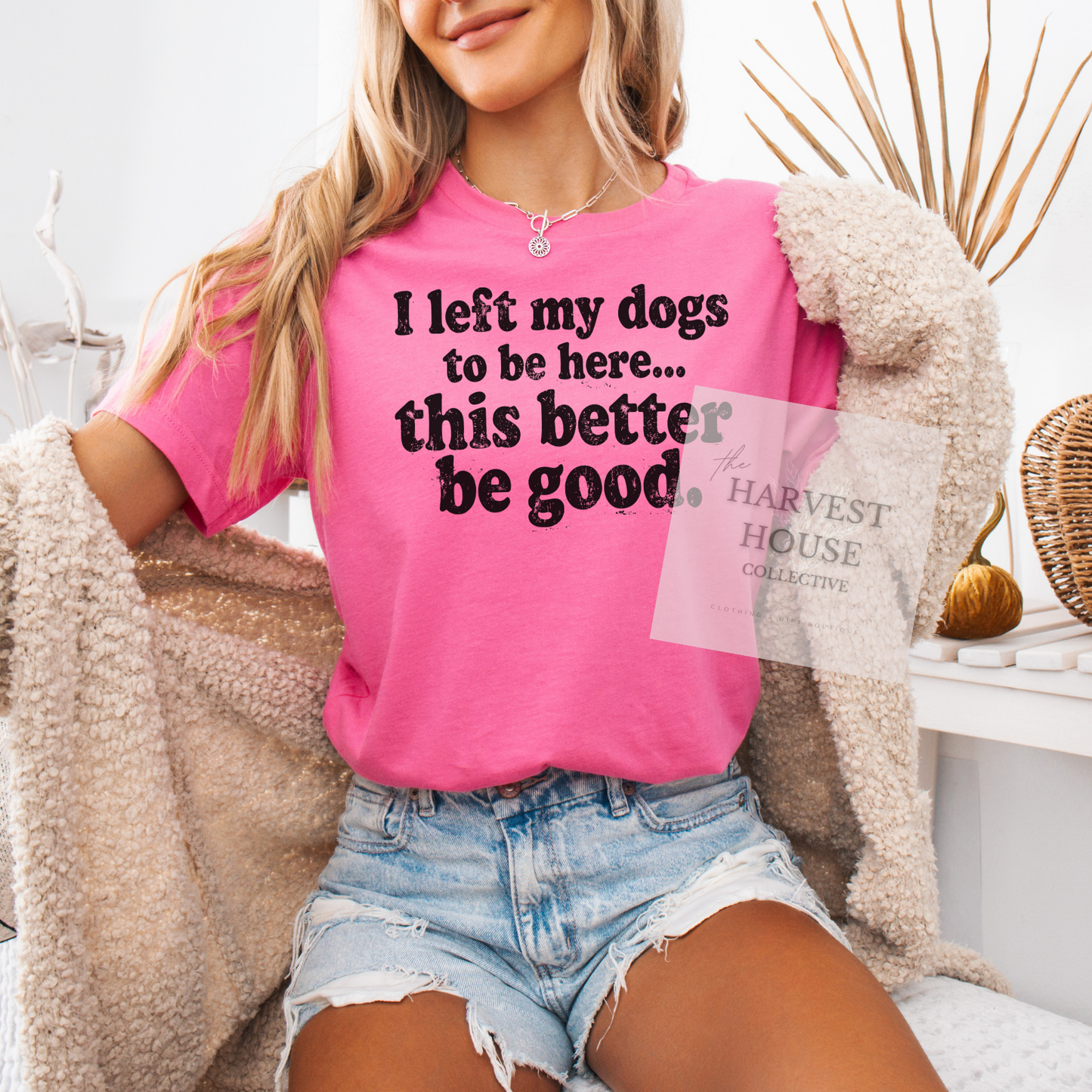 I Left My Dog To Be Here Bella Canvas Tee