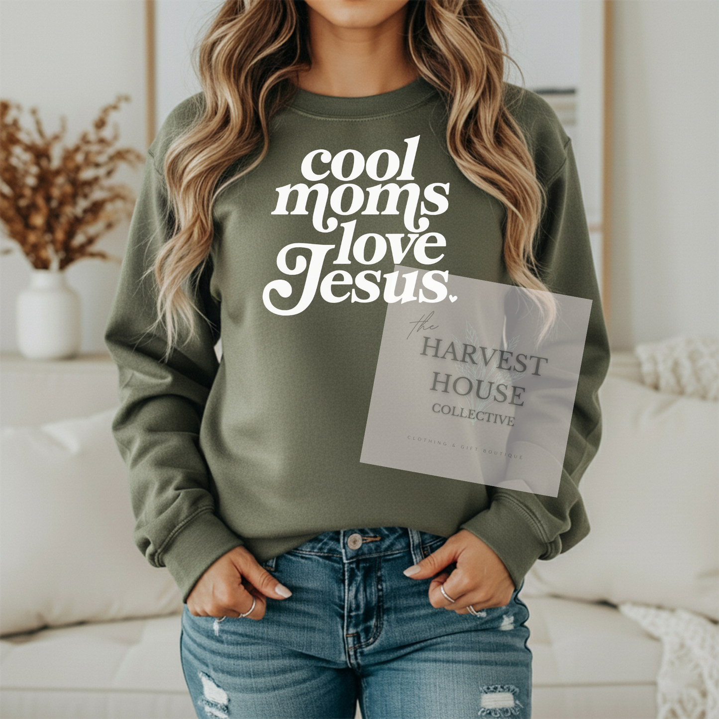 Cool Moms Love Jesus Gildan Crewneck & Hoodie