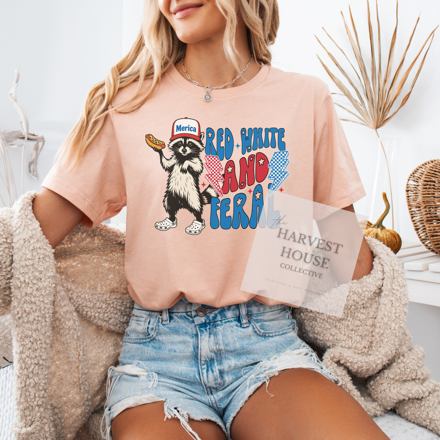 Red White And Feral Bella Canvas Tee