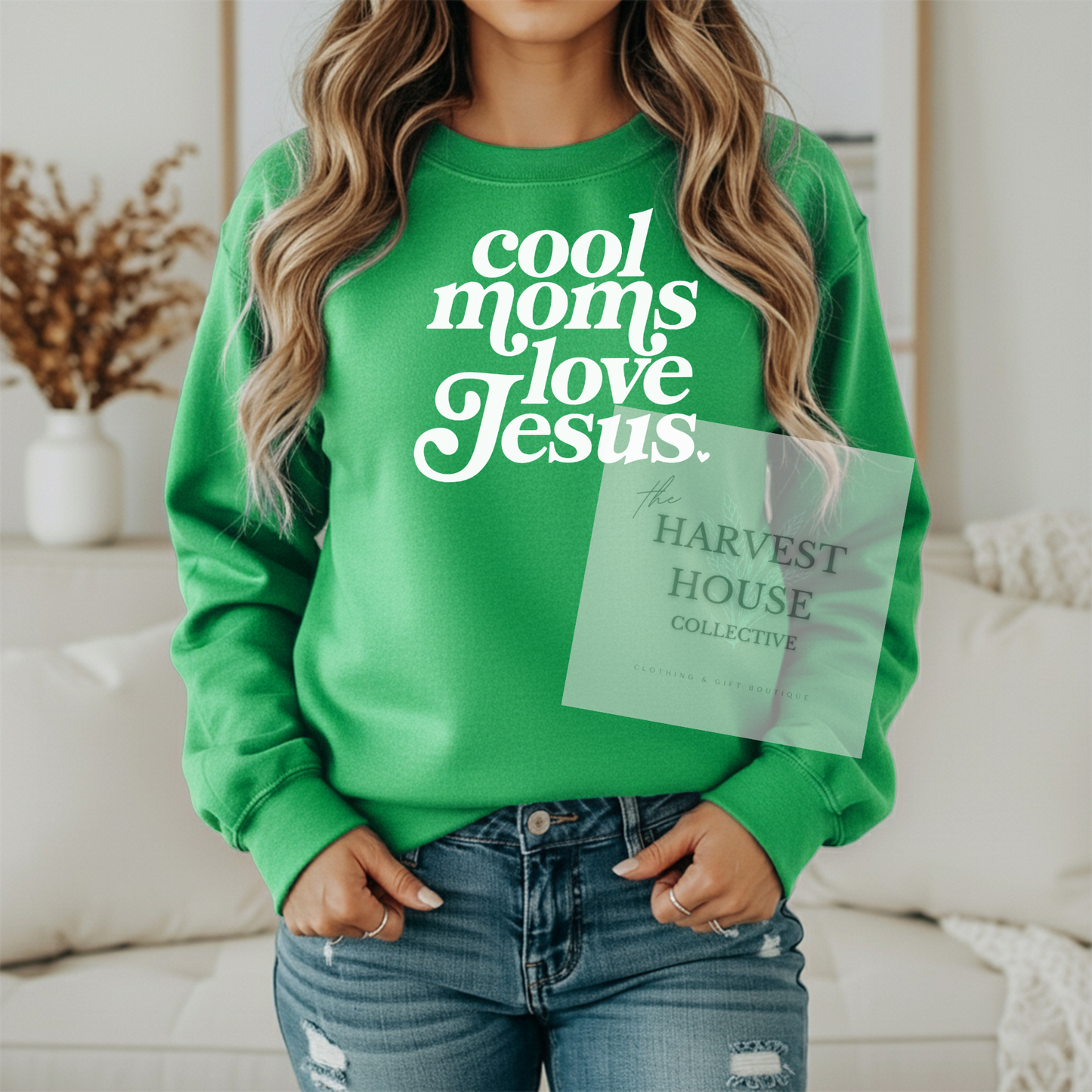 Cool Moms Love Jesus Gildan Crewneck & Hoodie