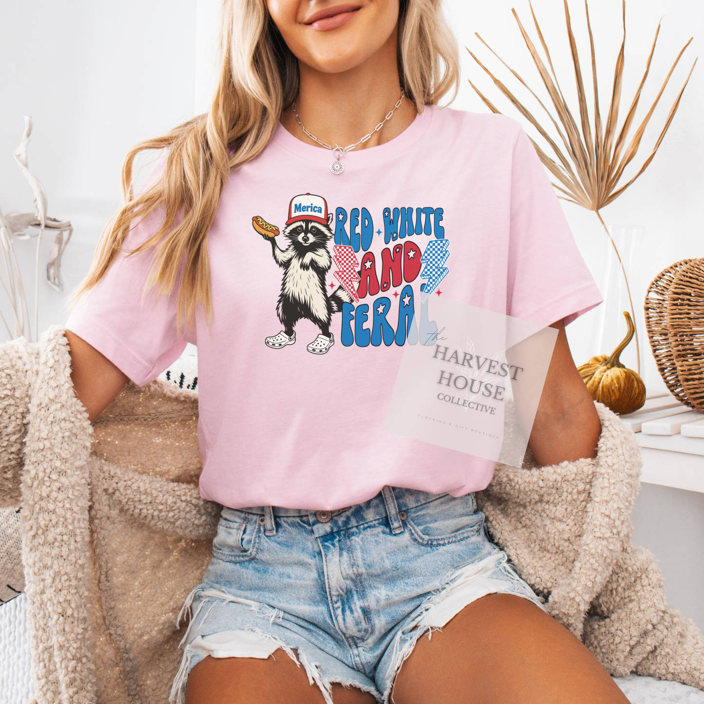 Red White And Feral Bella Canvas Tee