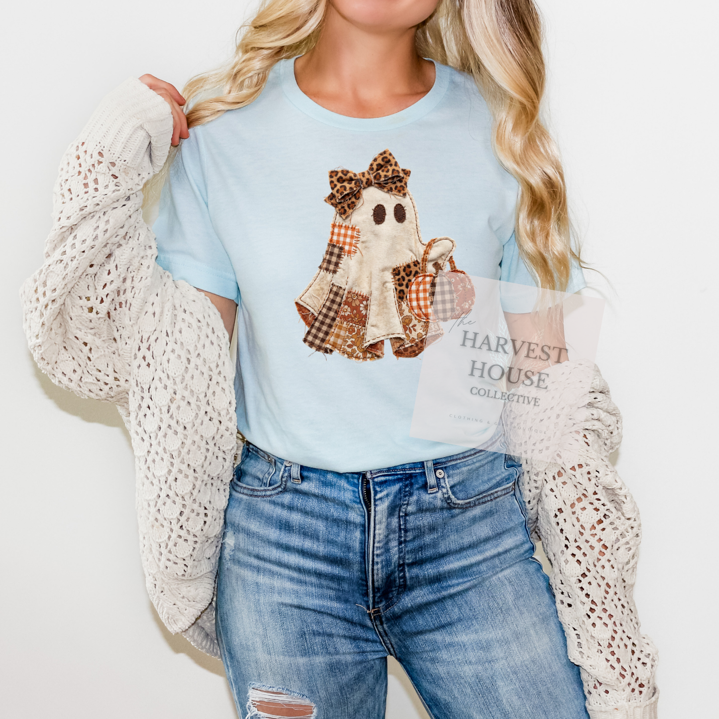 Patchwork Ghostie Bella Canvas Tee
