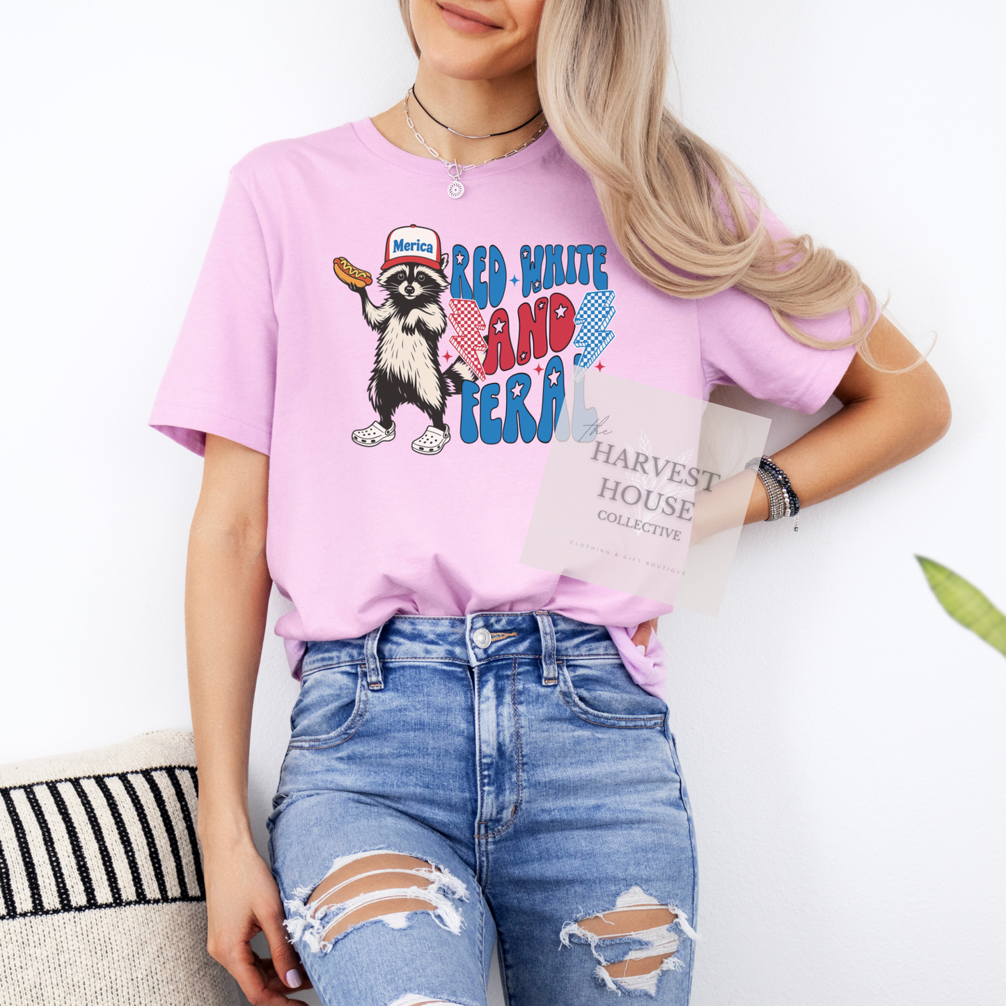 Red White And Feral Bella Canvas Tee