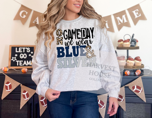 On Gameday We Wear Blue And Silver Shirt