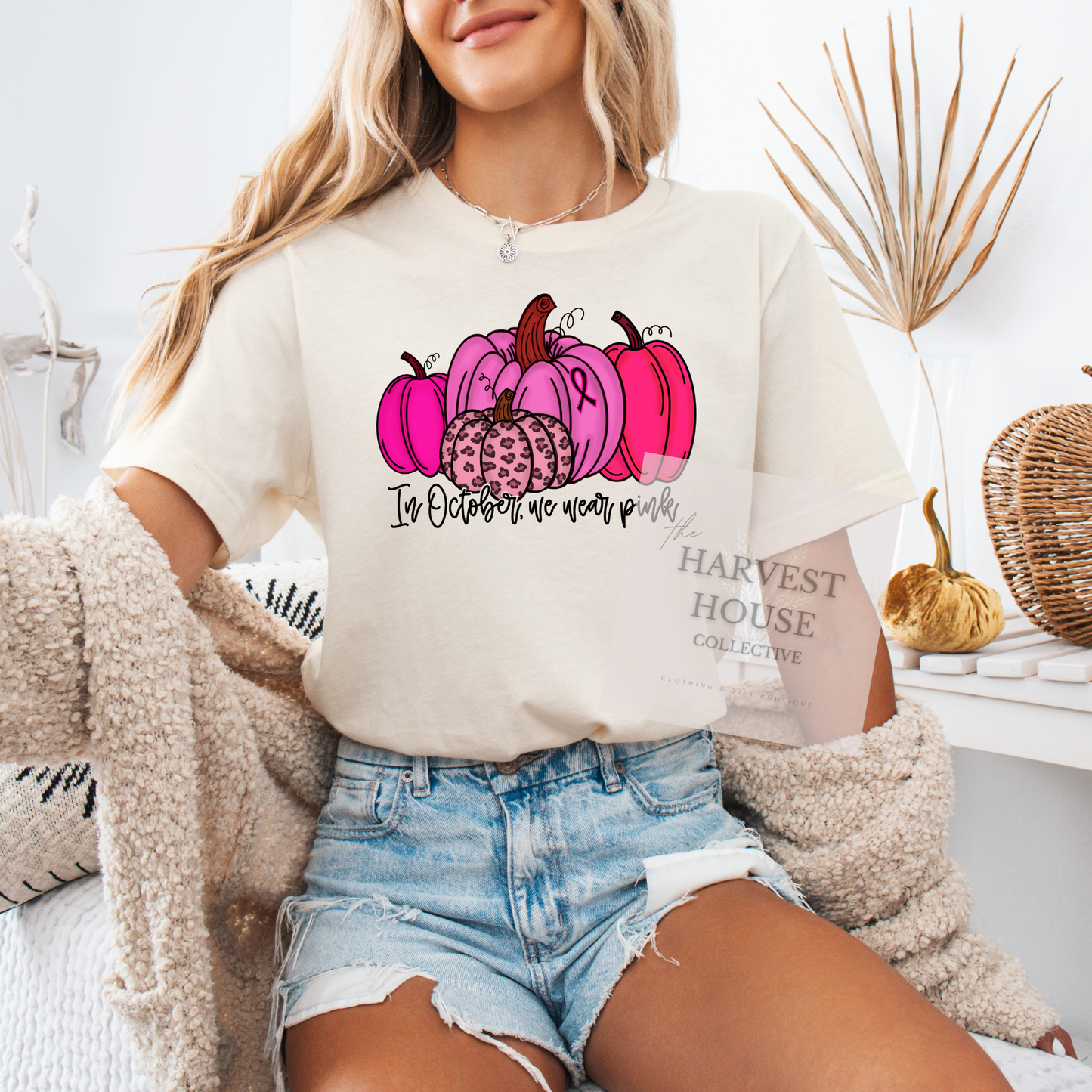 In October We Wear Pink Bella Canvas Tee