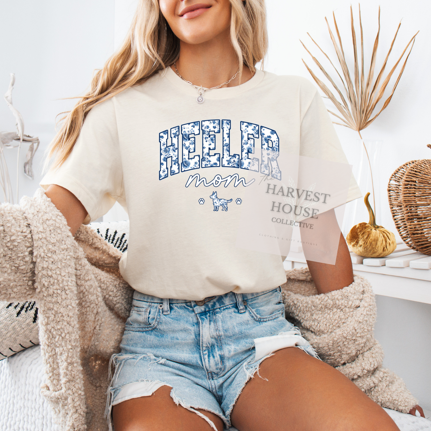 Floral Heeler Mom Shirt