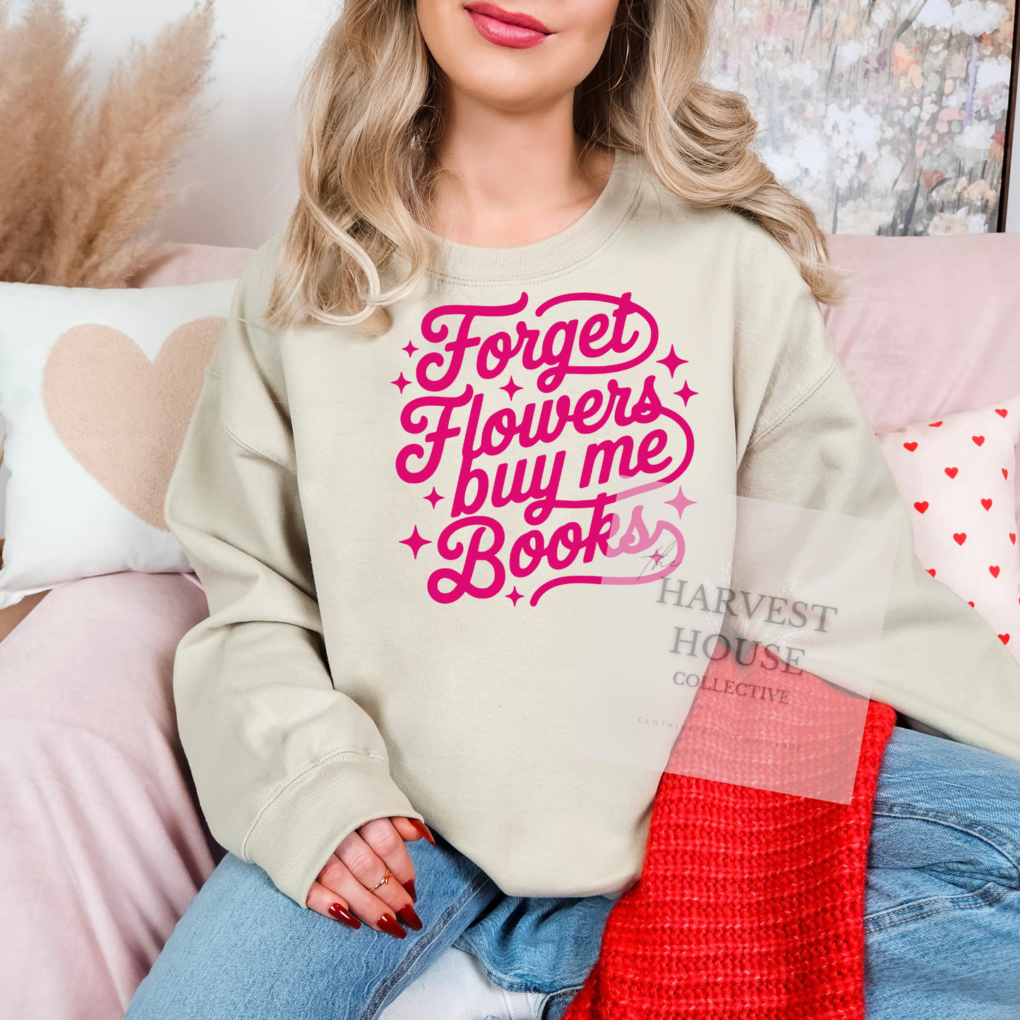 Forget Flowers, Buy Me Books Crewneck & Hoodie