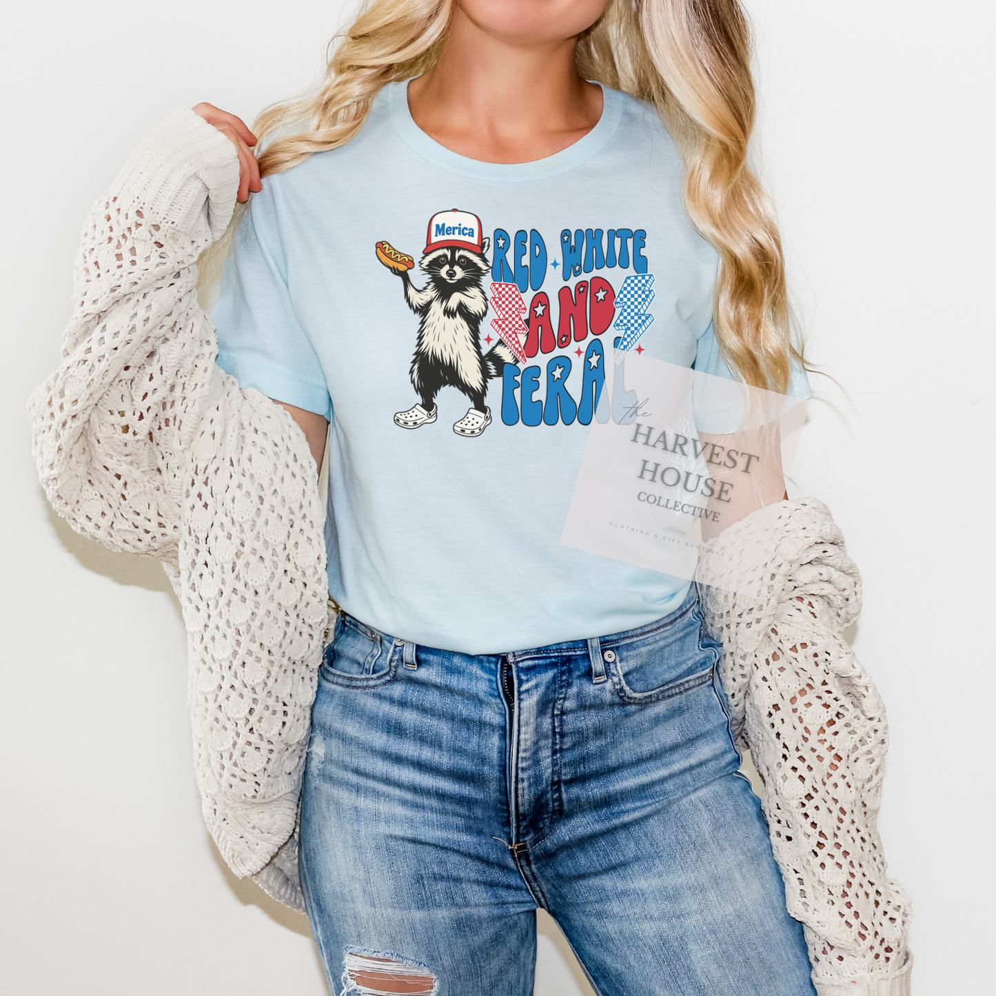 Red White And Feral Bella Canvas Tee