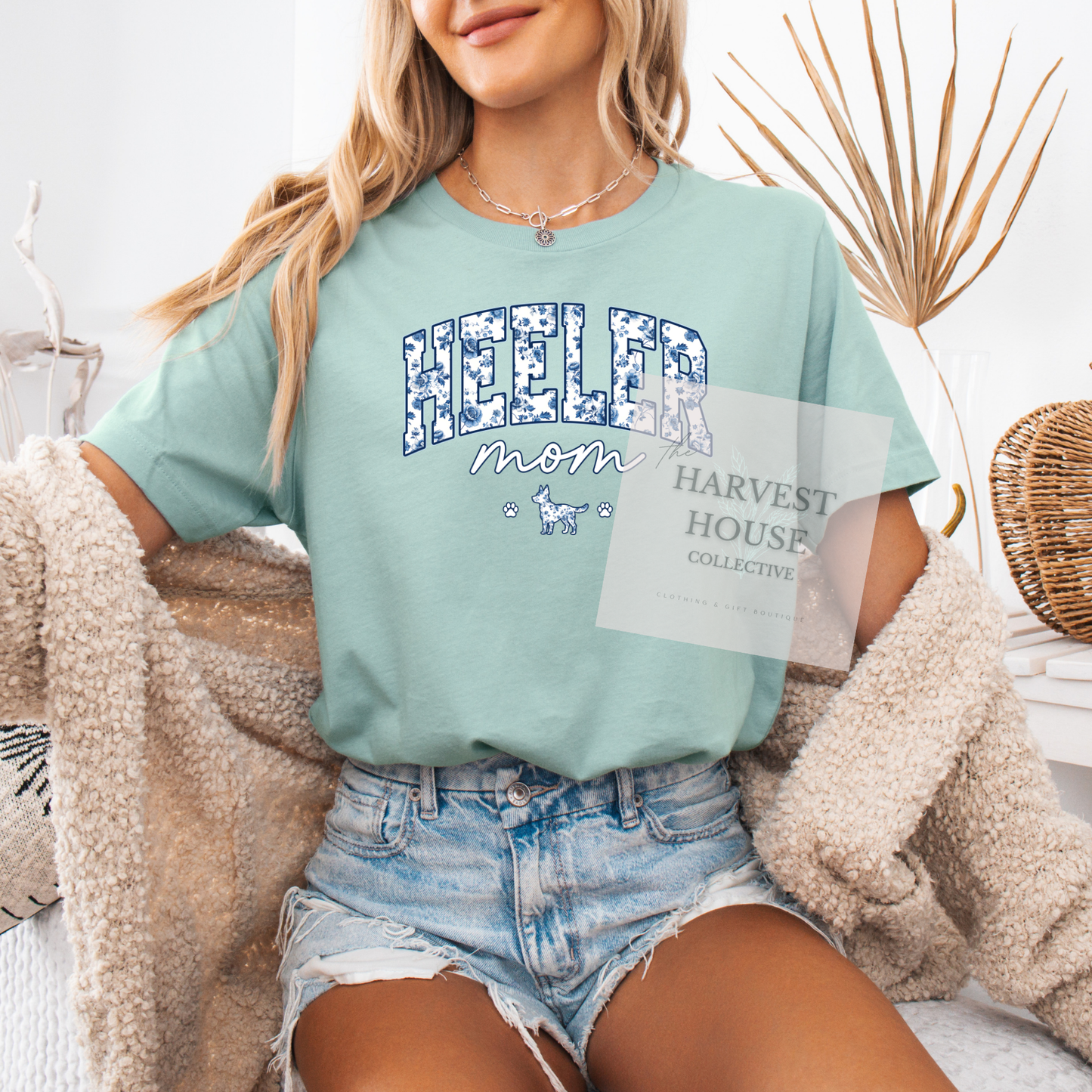 Floral Heeler Mom Shirt