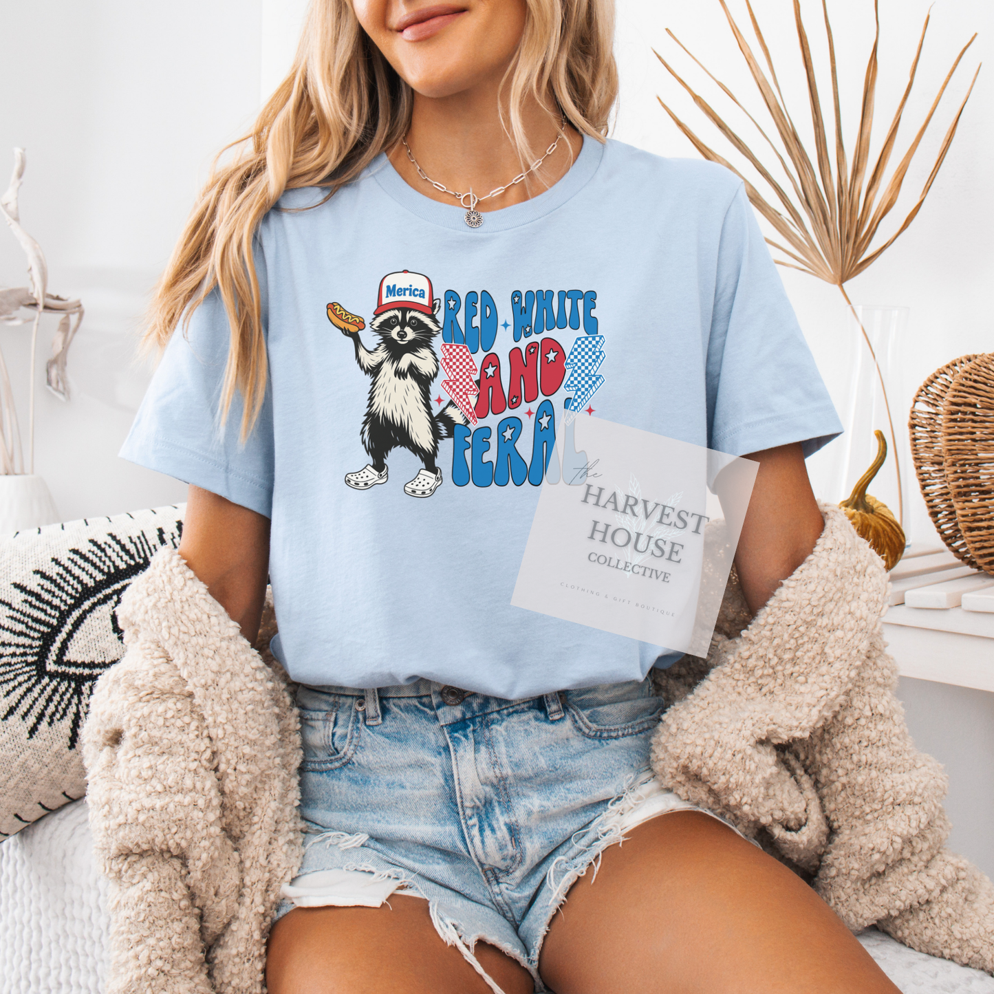 Red White And Feral Bella Canvas Tee