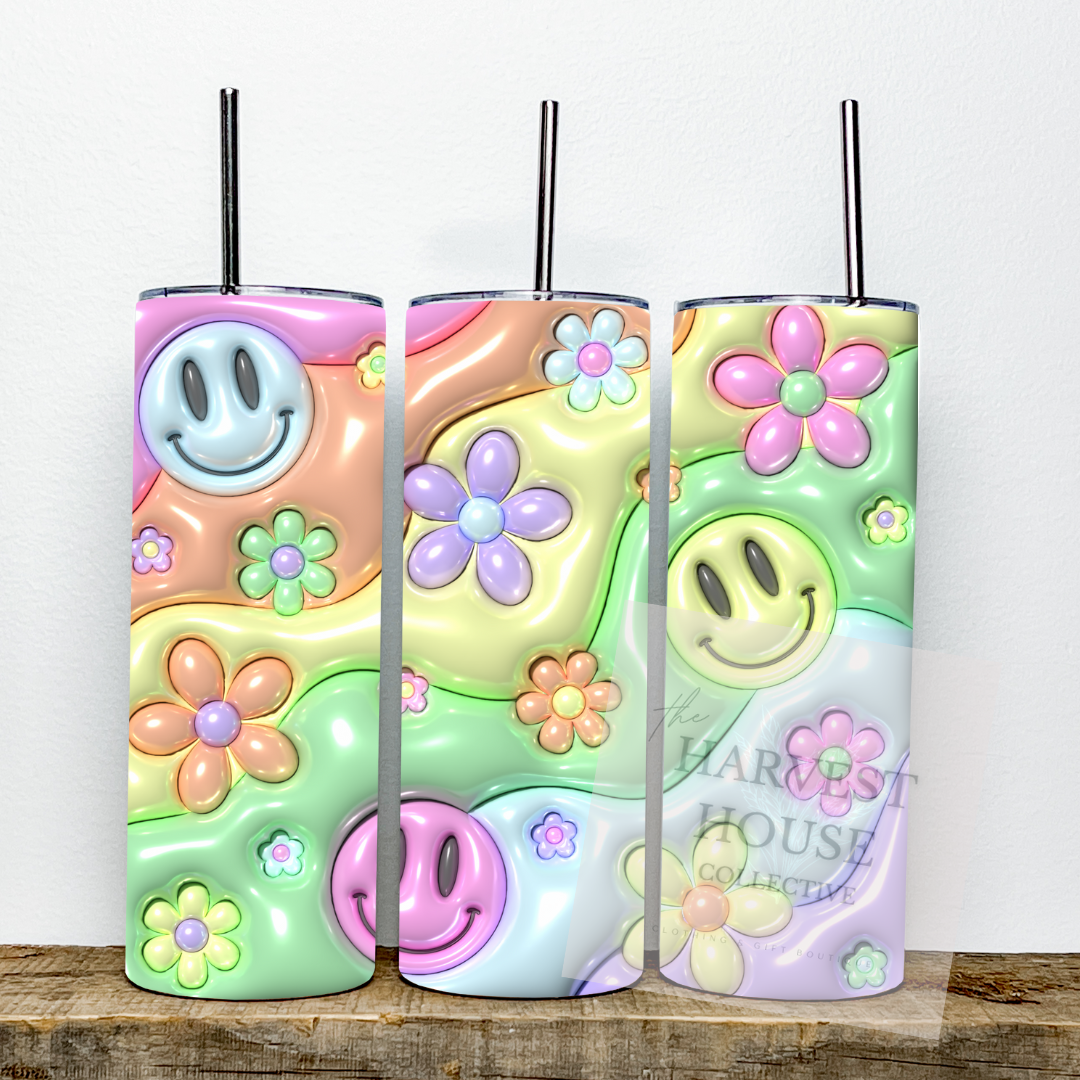 Pastel Smiley Face Tumbler