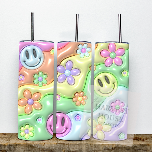 Pastel Smiley Face Tumbler