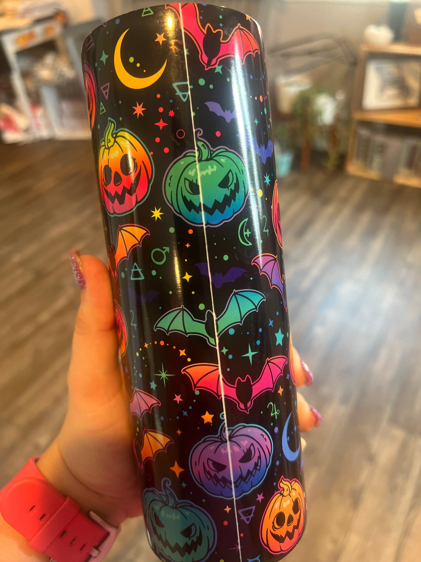 Neon Pumpkin 20 Ounce Tumbler with Flaw