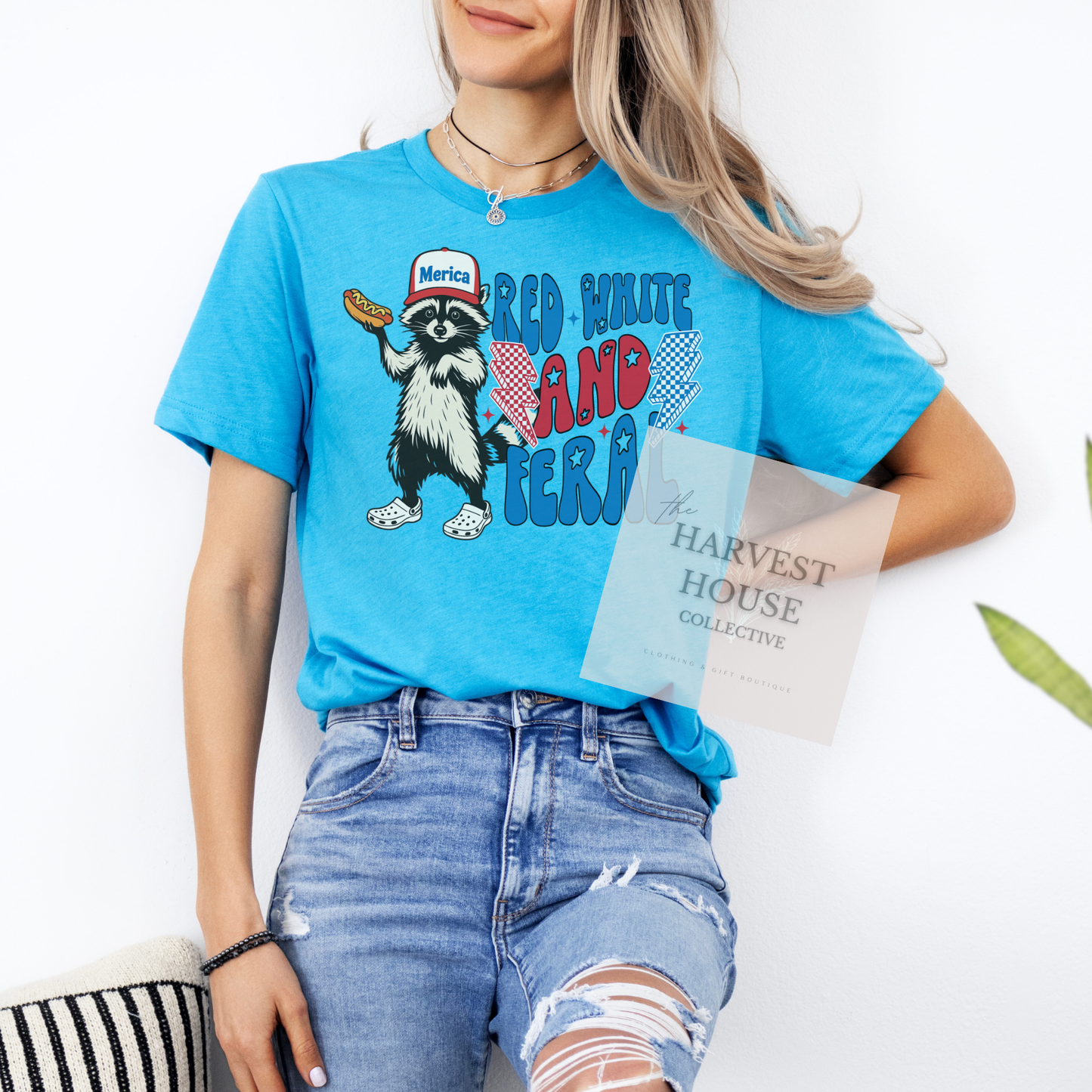 Red White And Feral Bella Canvas Tee