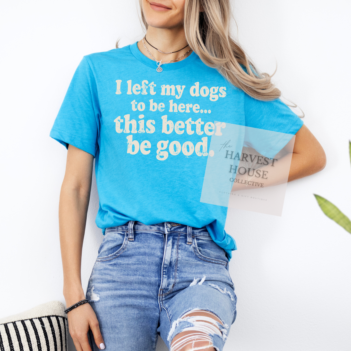I Left My Dog To Be Here Bella Canvas Tee