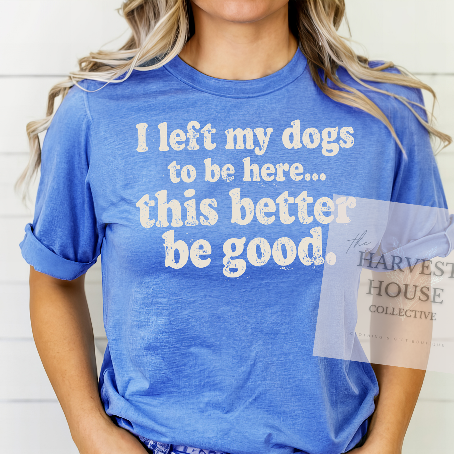 I Left My Dog To Be Here Bella Canvas Tee