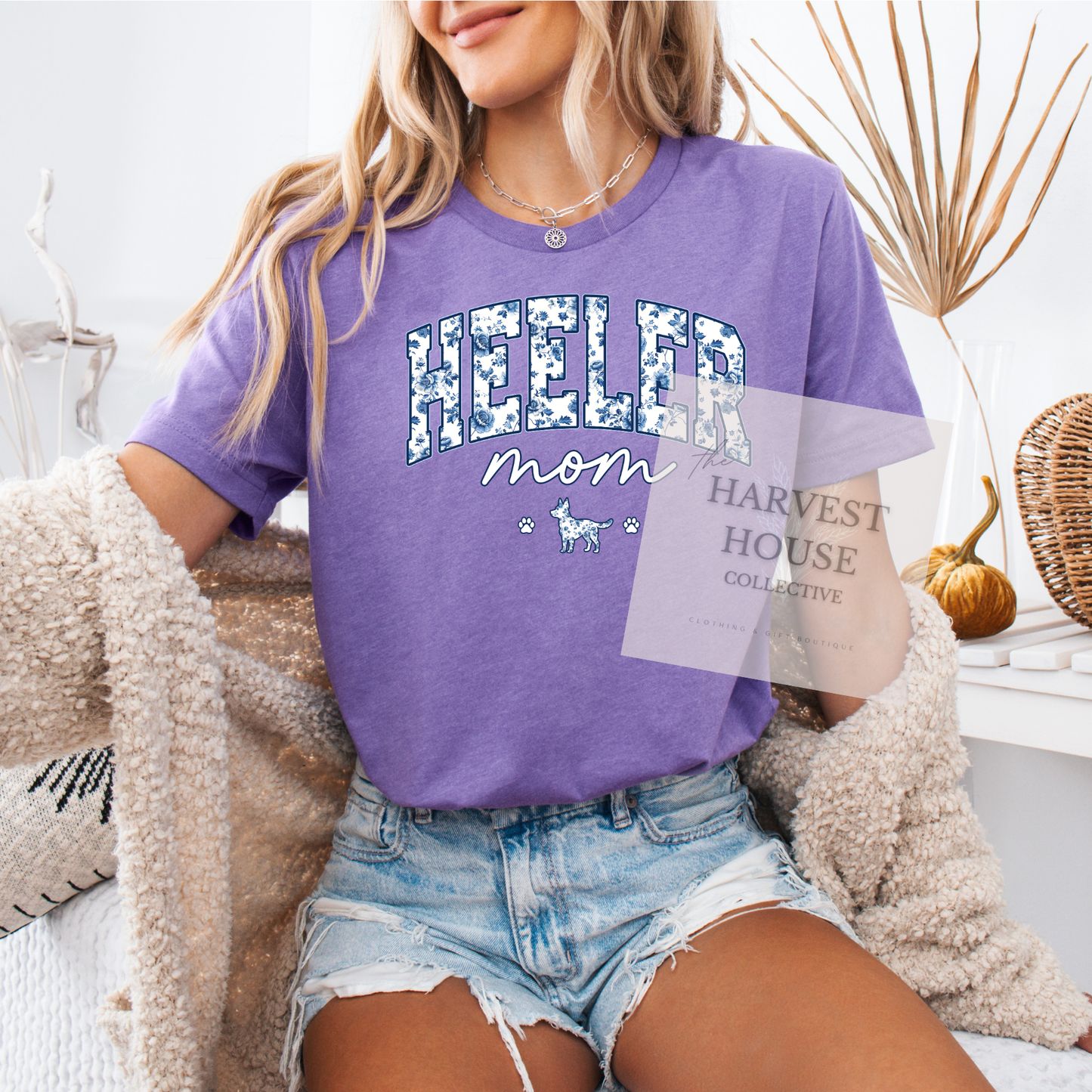 Floral Heeler Mom Shirt