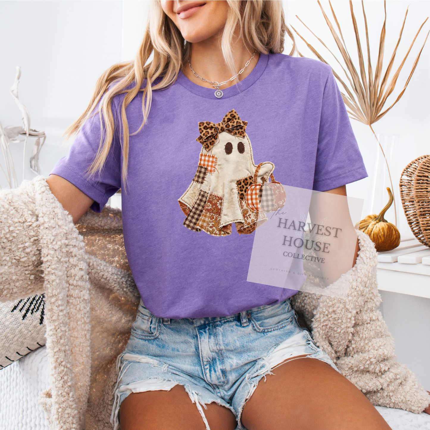Patchwork Ghostie Bella Canvas Tee