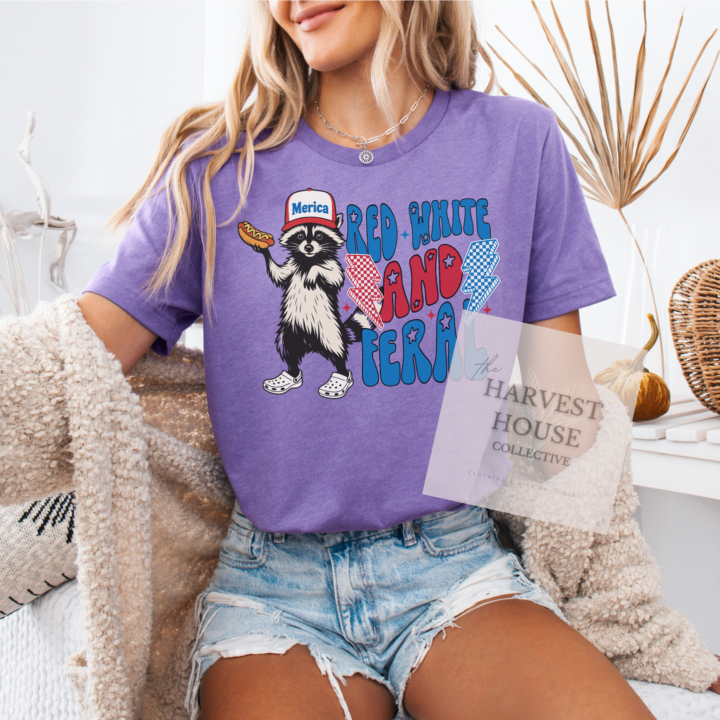 Red White And Feral Bella Canvas Tee