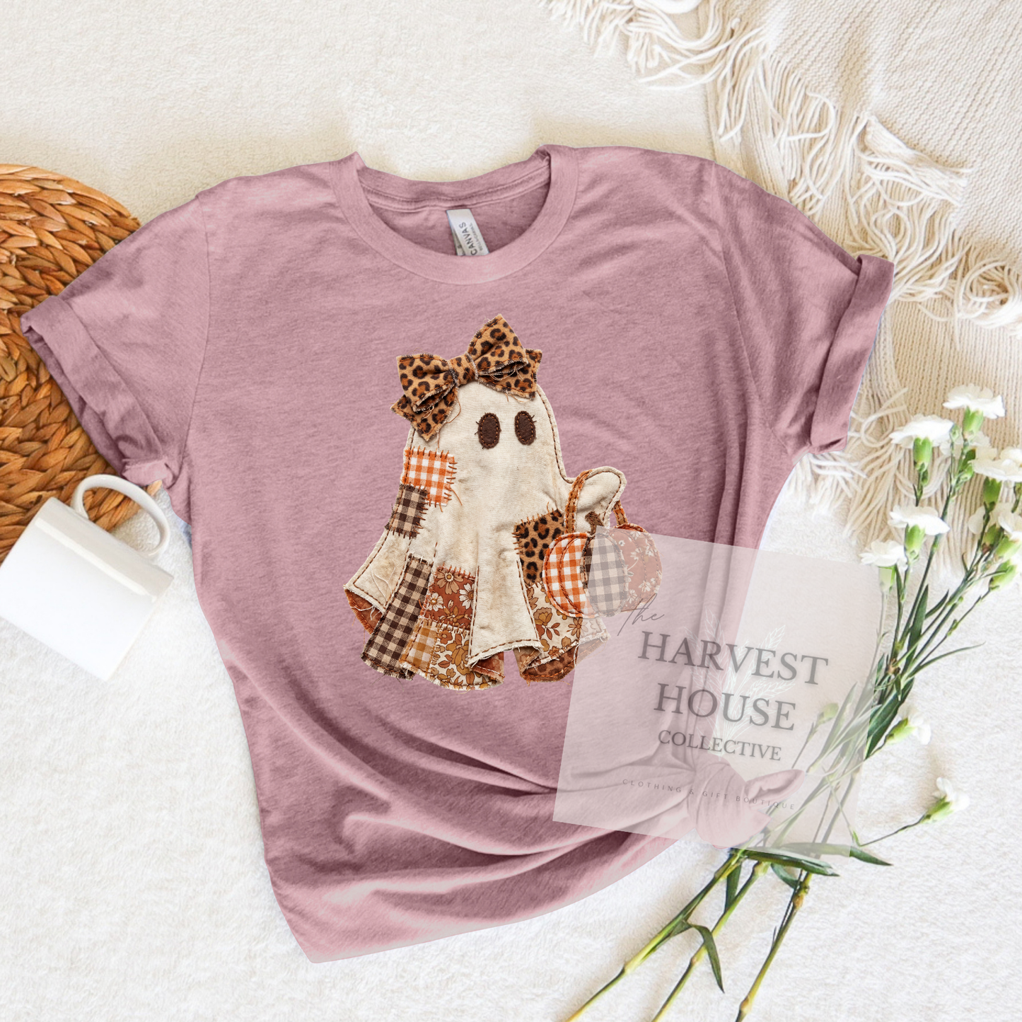 Patchwork Ghostie Bella Canvas Tee