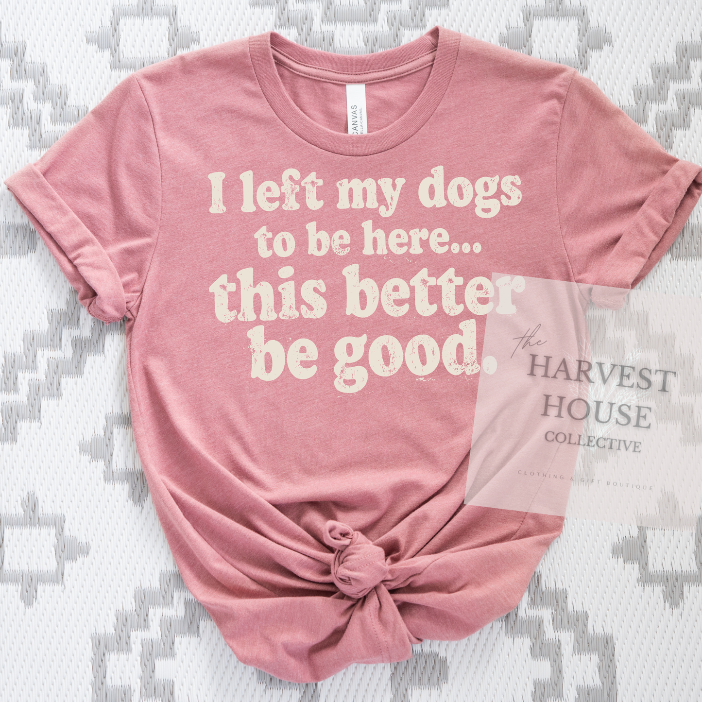 I Left My Dog To Be Here Bella Canvas Tee