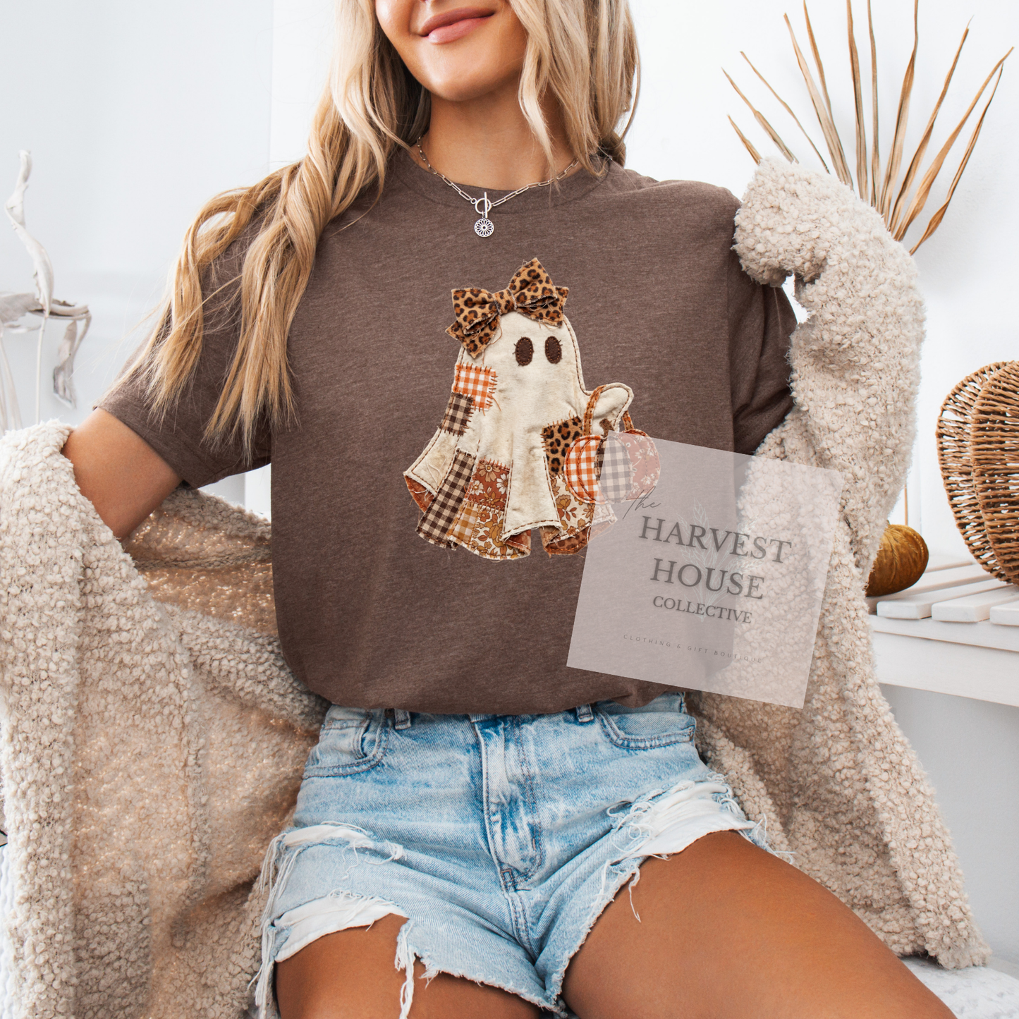 Patchwork Ghostie Bella Canvas Tee