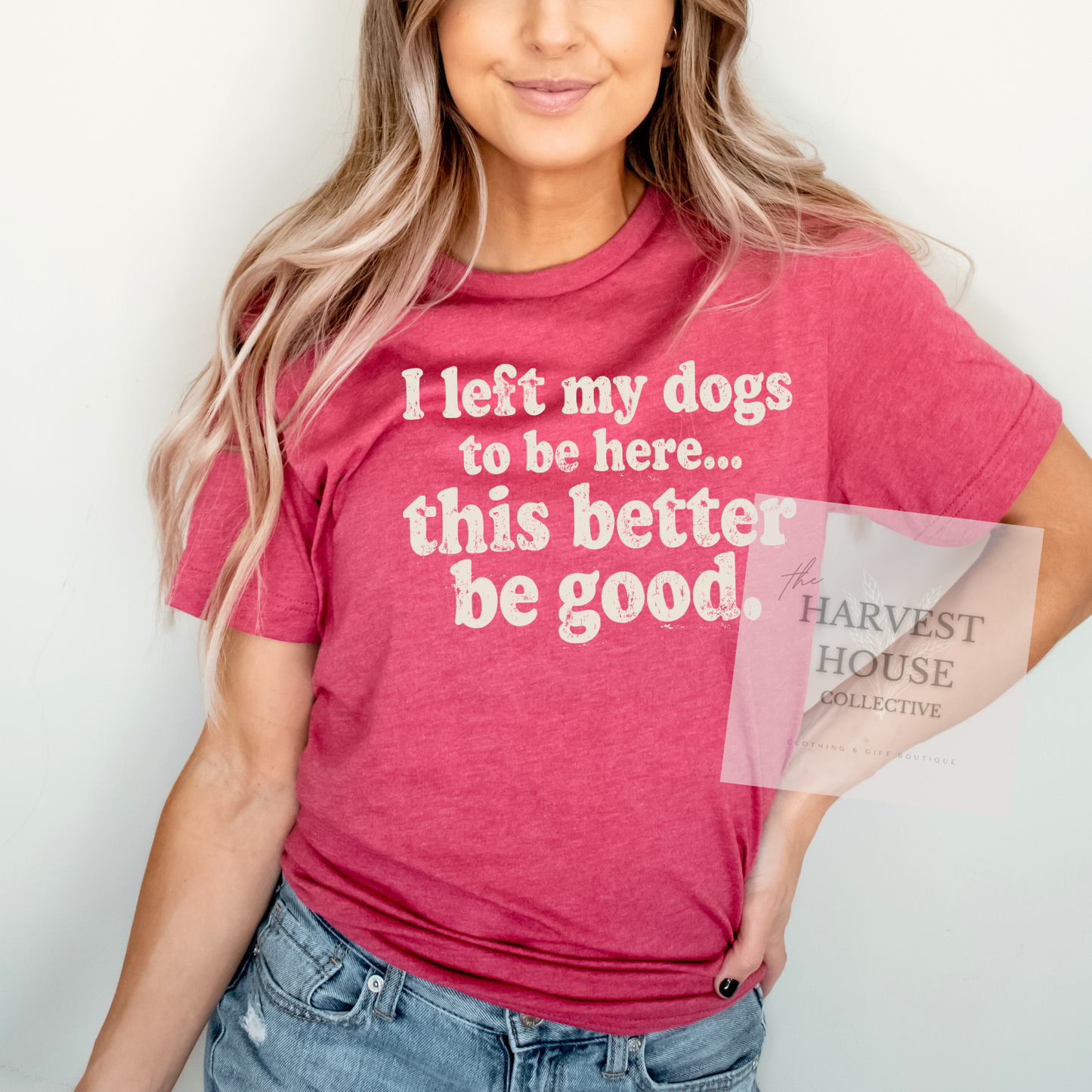 I Left My Dog To Be Here Bella Canvas Tee