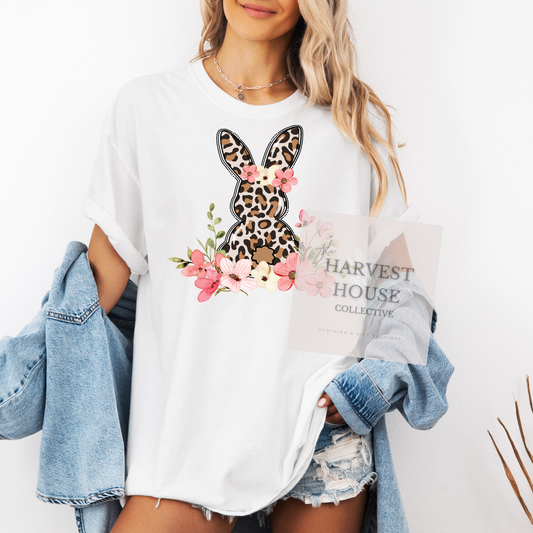 Leopard Easter Bunny Comfort Color Tee