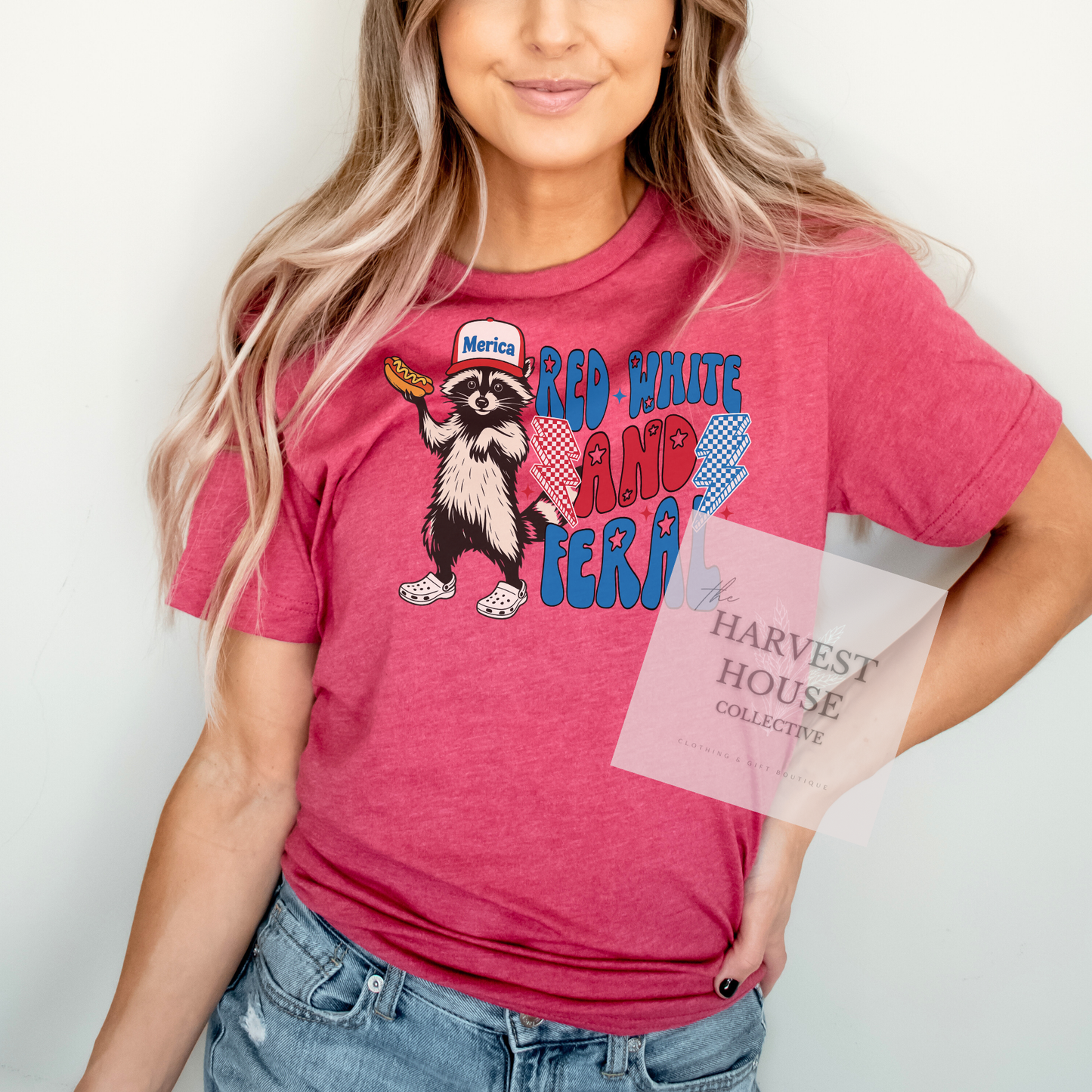 Red White And Feral Bella Canvas Tee
