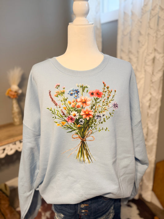 Floral Bouquet Gildan Crewneck & Hoodie