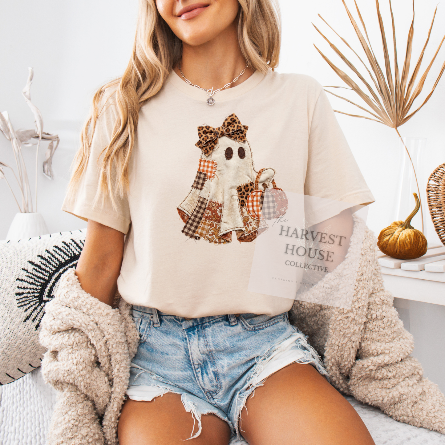 Patchwork Ghostie Bella Canvas Tee