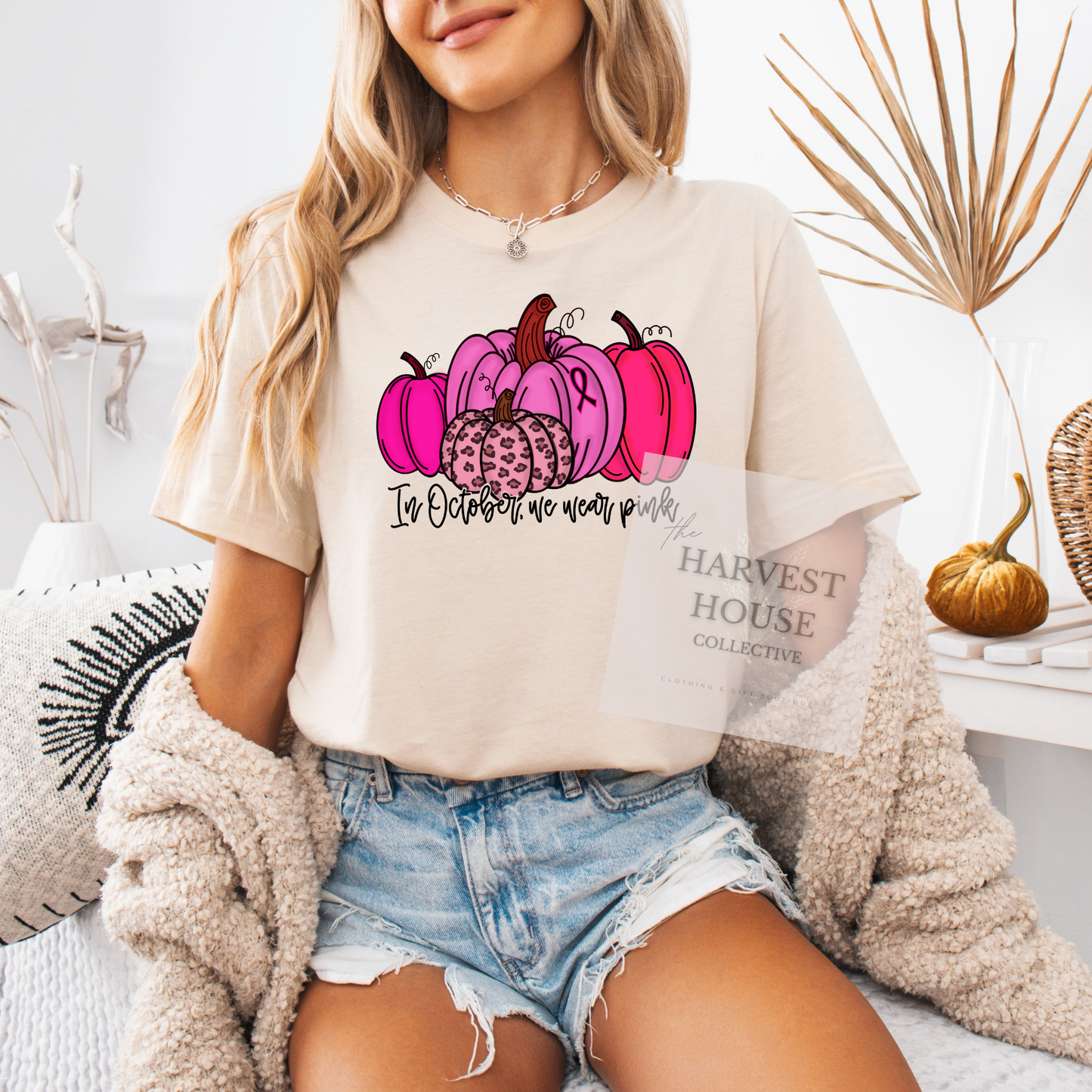 In October We Wear Pink Bella Canvas Tee