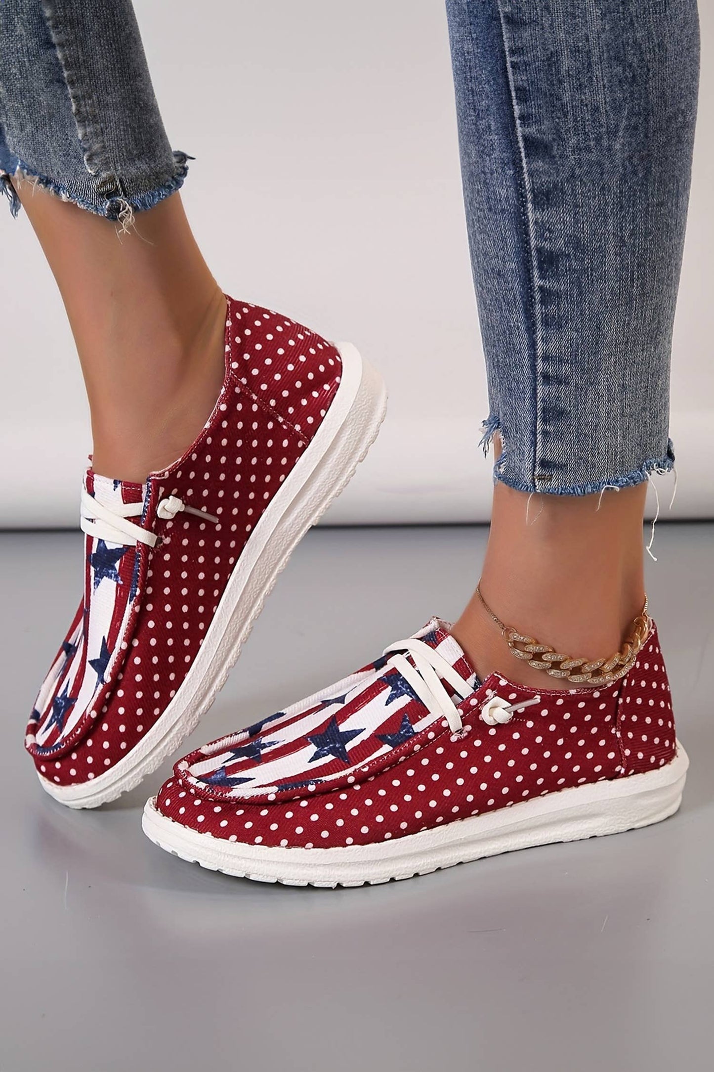 USA Polka Dot Stars & Stripes Casual Shoes