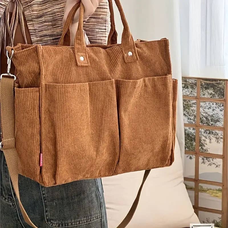 Fall Corduroy Tote Bags