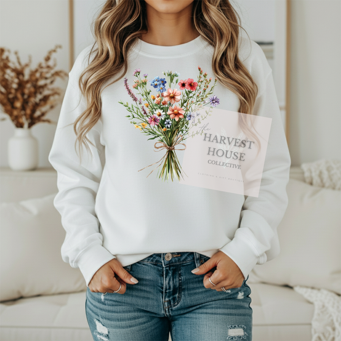 Floral Bouquet Gildan Crewneck & Hoodie
