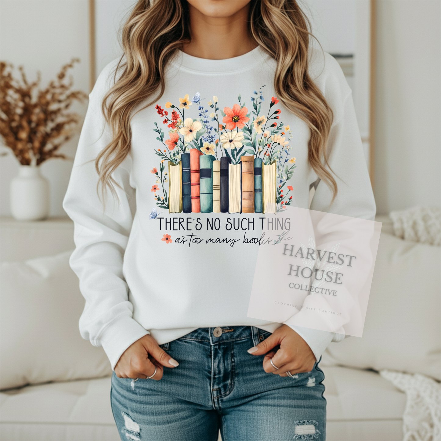 There's No Such Thing As Too Many Books Gildan Crewneck & Hoodie