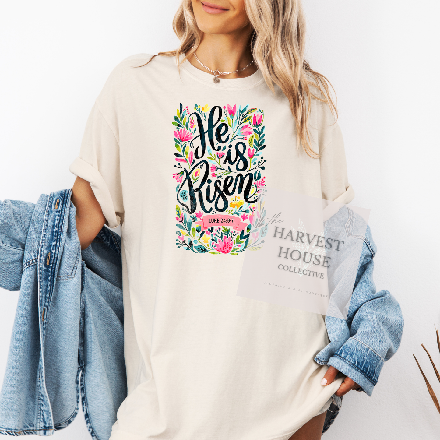 He Is Risen Comfort Color Tee