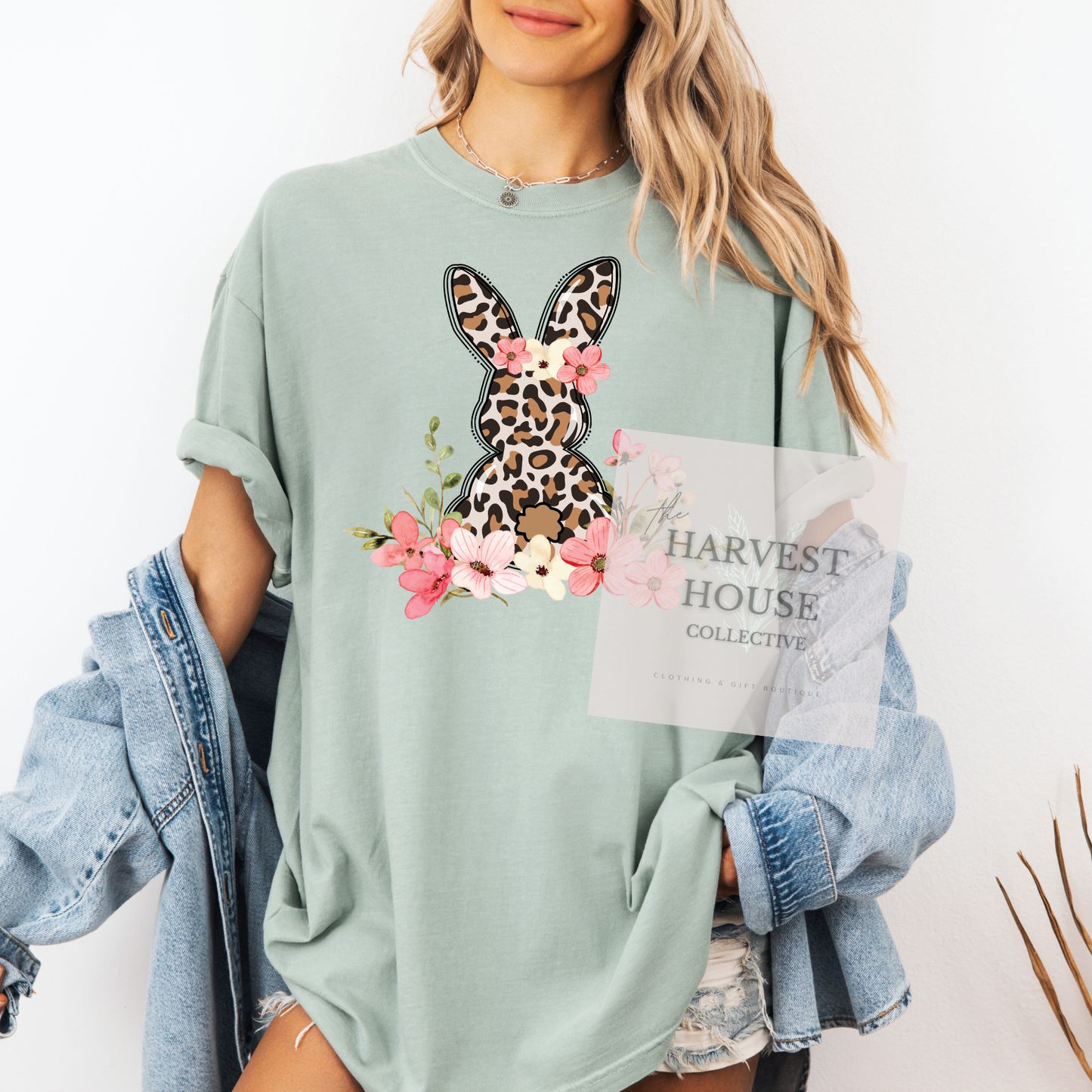 Leopard Easter Bunny Comfort Color Tee