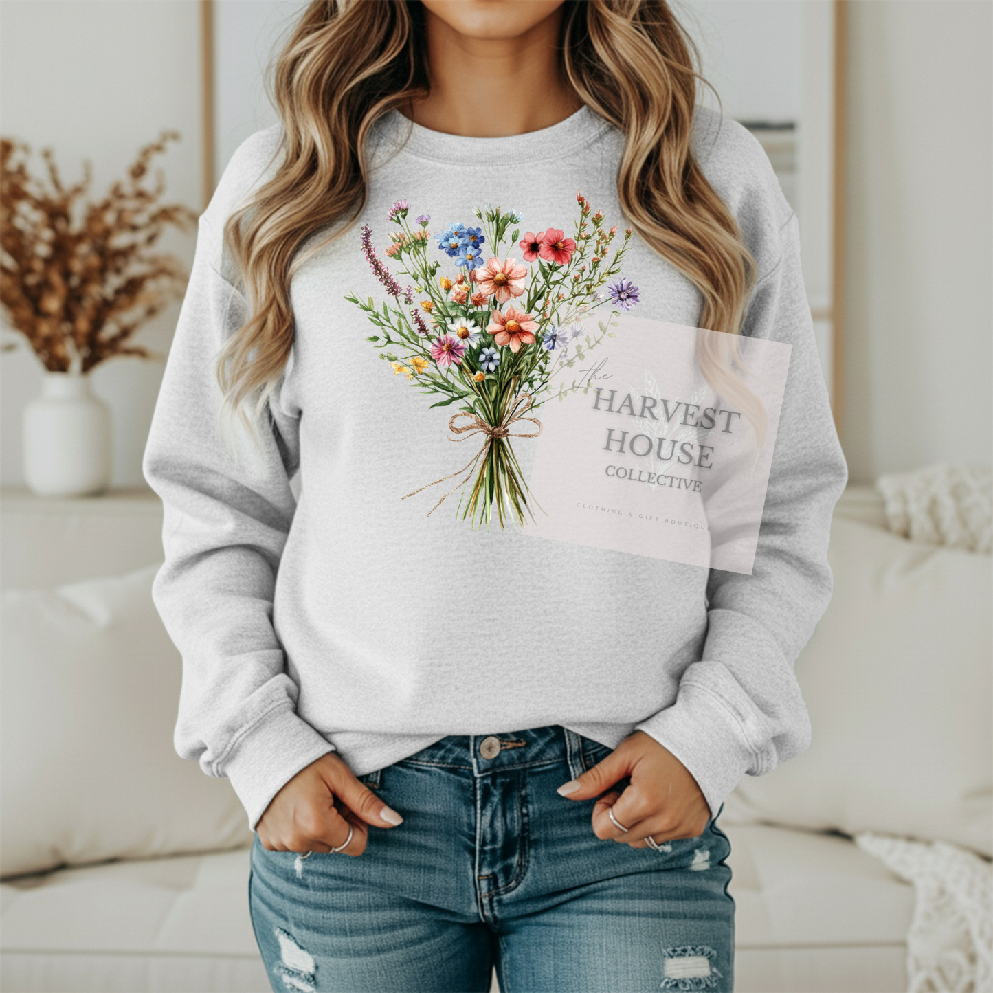 Floral Bouquet Gildan Crewneck & Hoodie