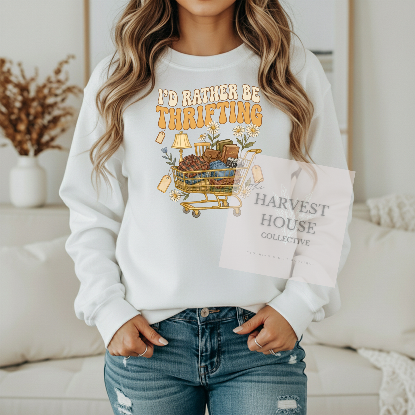 I'd Rather Be Thrifting Gildan Crewneck & Hoodie