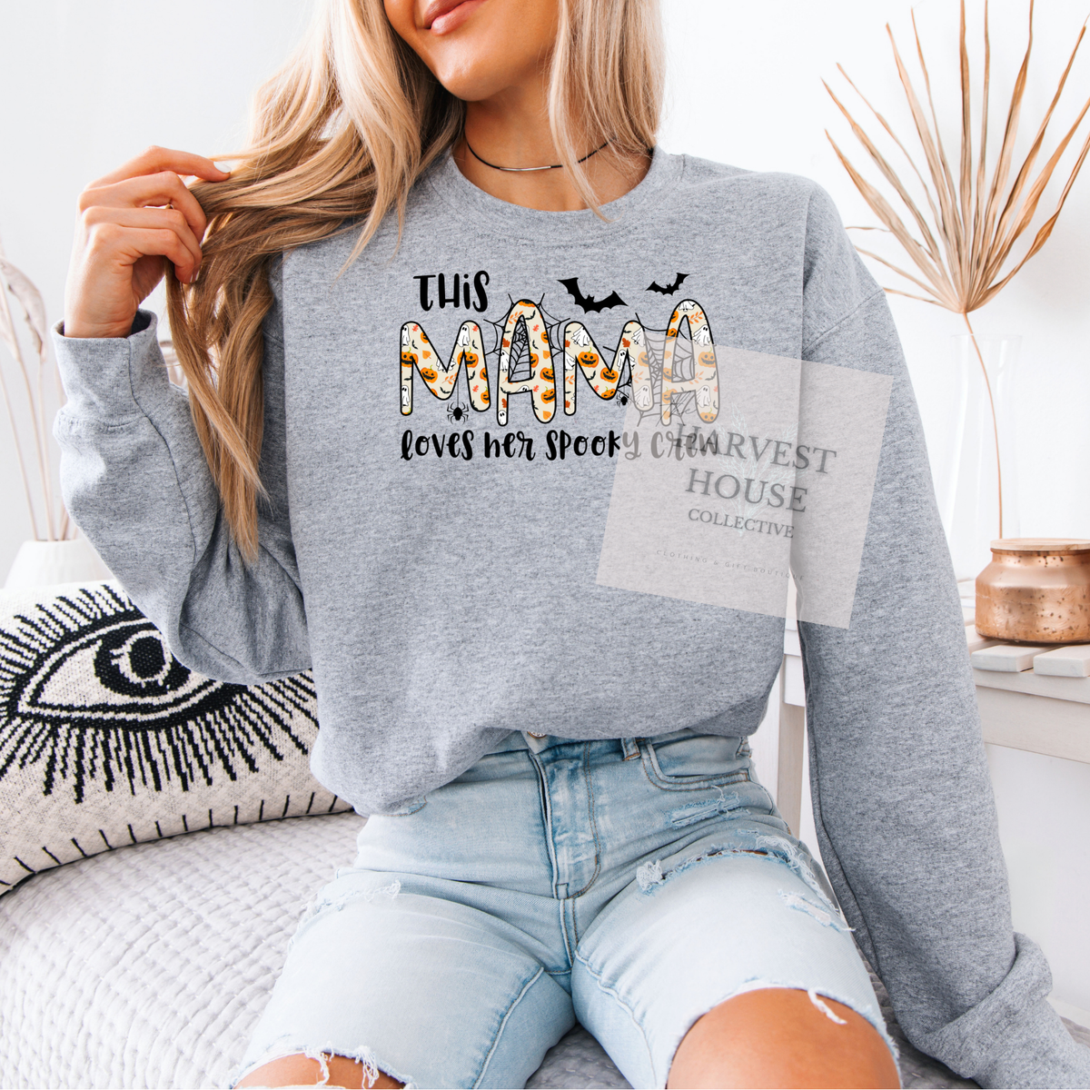 This Mama Loves Her Spooky Crew Crewneck