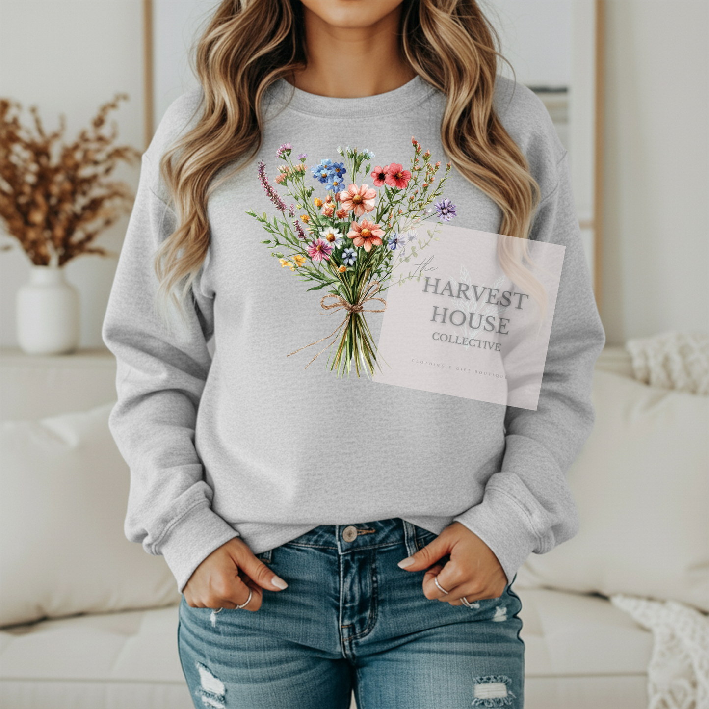 Floral Bouquet Gildan Crewneck & Hoodie
