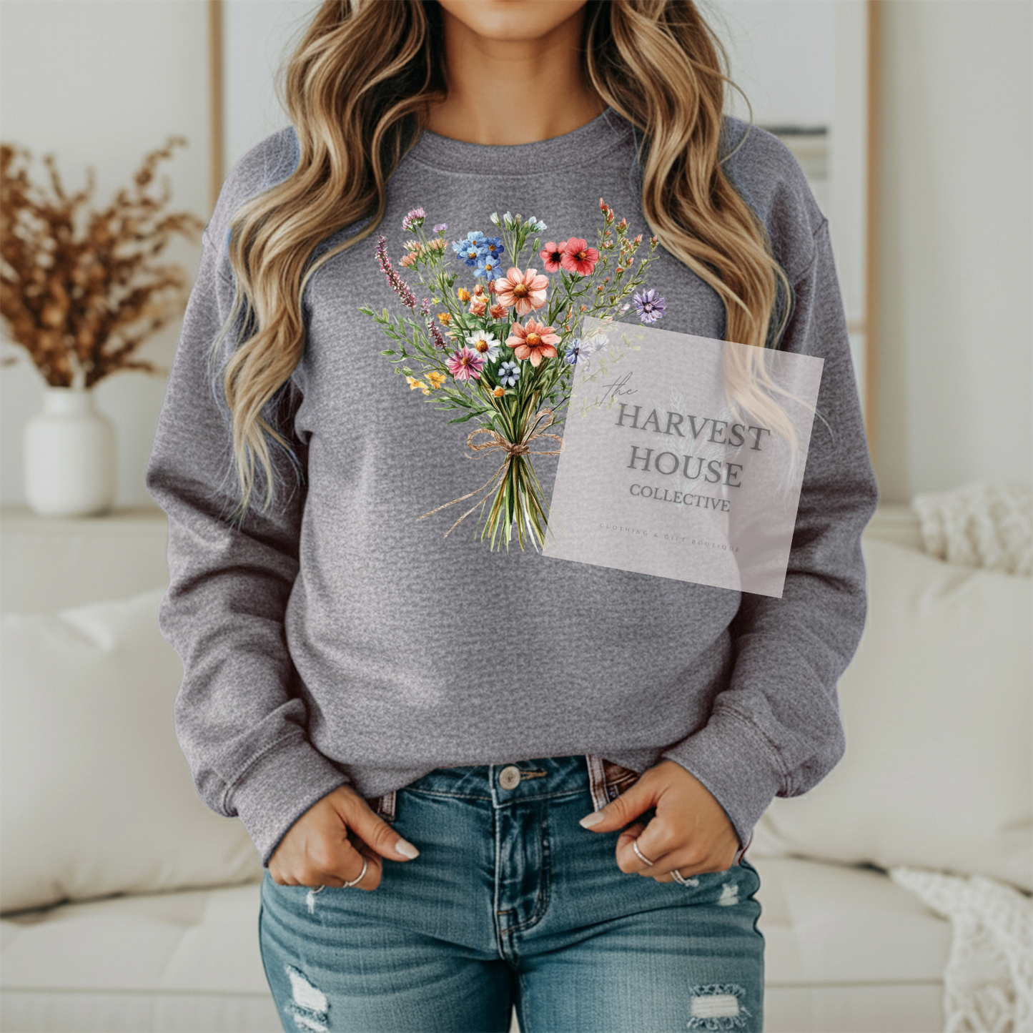 Floral Bouquet Gildan Crewneck & Hoodie