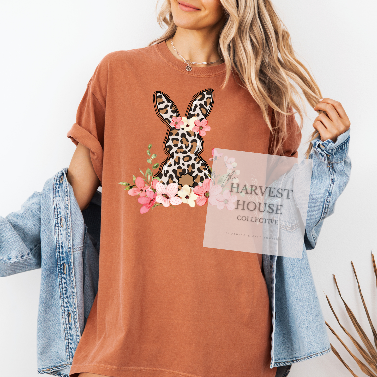 Leopard Easter Bunny Comfort Color Tee