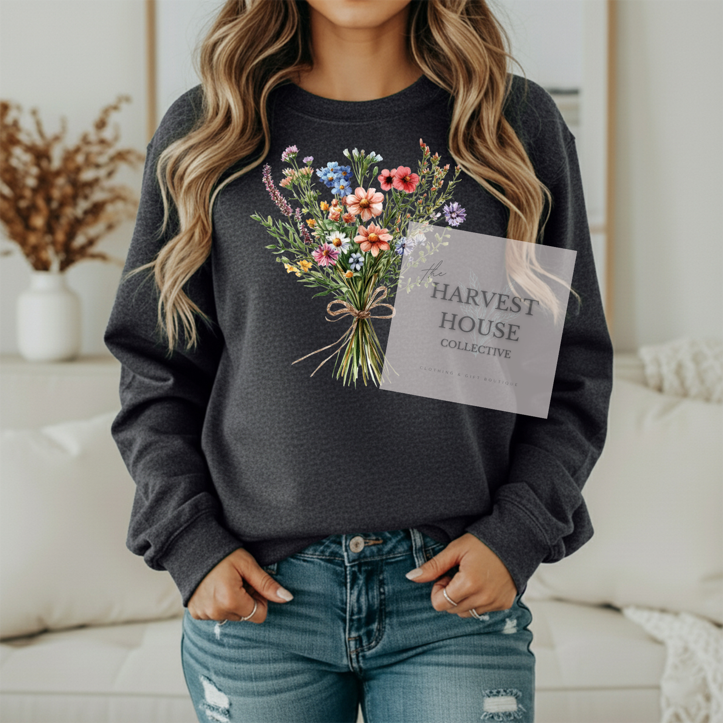 Floral Bouquet Gildan Crewneck & Hoodie