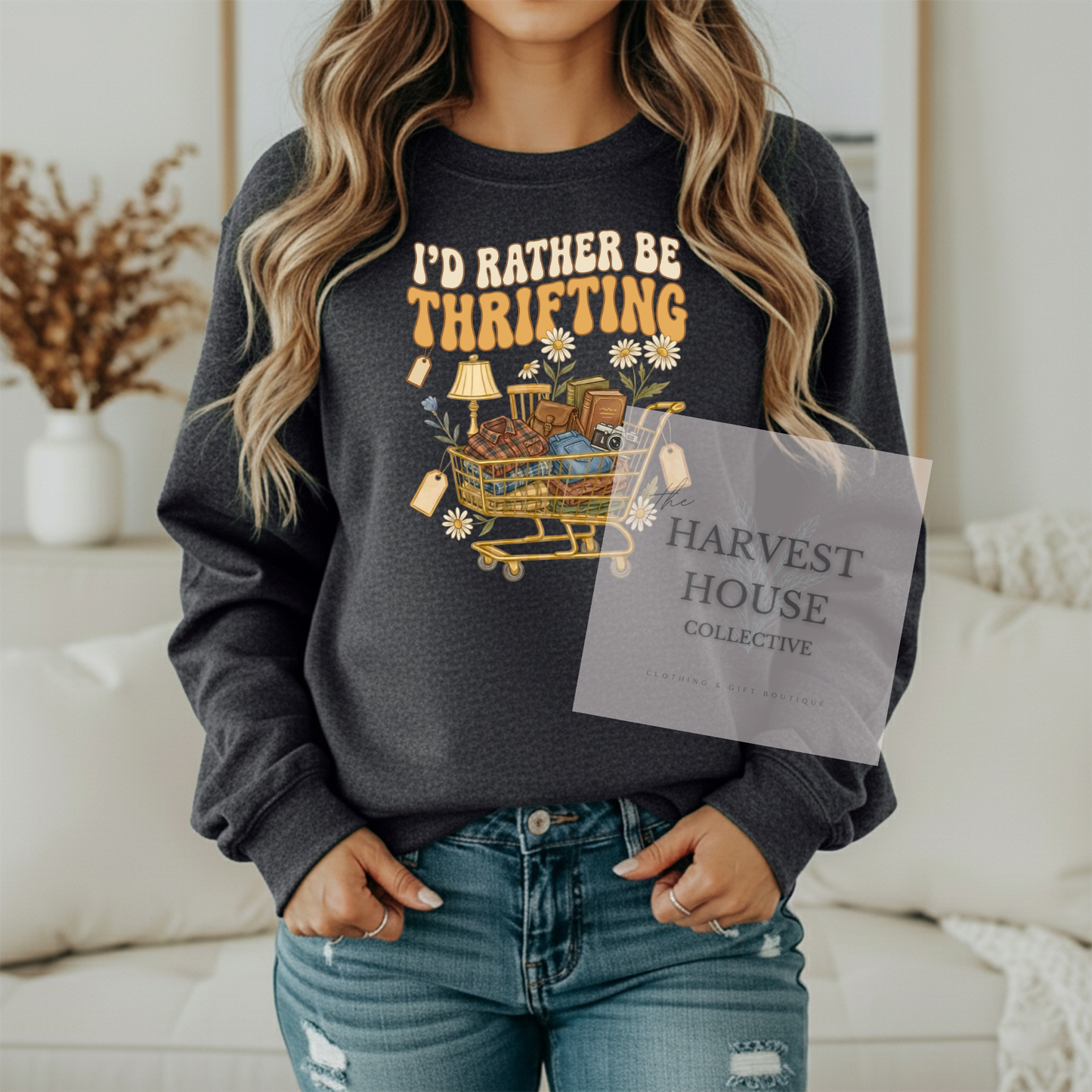 I'd Rather Be Thrifting Gildan Crewneck & Hoodie