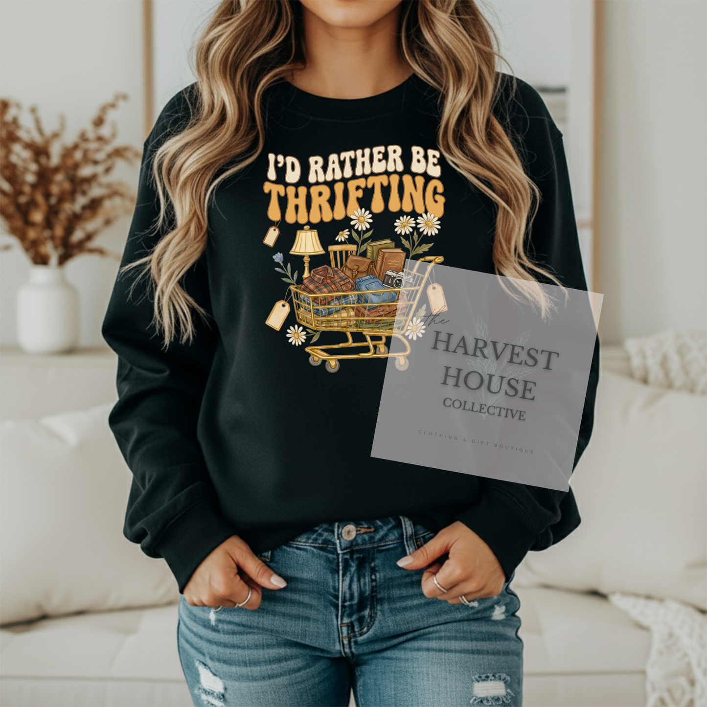 I'd Rather Be Thrifting Gildan Crewneck & Hoodie