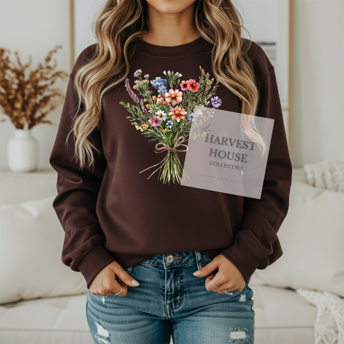Floral Bouquet Gildan Crewneck & Hoodie