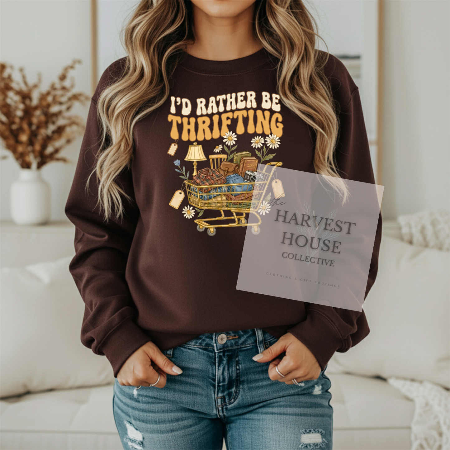 I'd Rather Be Thrifting Gildan Crewneck & Hoodie
